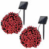 Picture of Joomer 2 Pack Solar String Lights 72ft 200 LED 8 Modes Outdoor String Lights Waterproof Solar Fairy Lights for Garden, Patio, Fence, Balcony, Outdoors (Red)