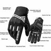 Picture of INBIKE Breathable Mesh Motorcycle Gloves Touchscreen with TPR Palm Pad Hard Knuckles Black White Large