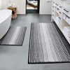 Picture of Bathroom Rugs and Mats Sets, 2 Piece Thick Absorbent Chenille Bath Mat Rug Set Non Slip, Soft Shaggy Bath Room Floor Mats for Bathroom, Machine Washable (20" x 47" Plus 16" x 24", Black)