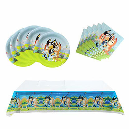 Bluey Plates and Napkins Serves 16 - Durable, Leak Proof, Cut Resistant  Party Supplies for Toddlers, Girls, Kids, Children - Bluey Party Decorations