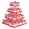 Picture of YestBuy 4 Tier Acrylic Cupcake Stand with BASE, Cake Stand, Premium Cupcake Holder, Acrylic Cupcake Tower Display Cady Bar Party Décor - Display for Pastry (6" between 2 layers)