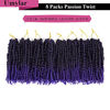 Picture of 10 Inch Pre-twisted Passion Twist Crochet Hair8 Packs (96 strands) Pre-looped Passion Twists Crochet Braids Synthetic Braiding Hair Extension (10 Inch (Pack of 8), 1B/Purple#)