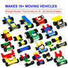 Picture of Brickyard Building Blocks Wheels, Tires, and Axles - 459 Pieces Building Bricks Compatible Set Includes Steering Wheels, Windshields, and Colorful Brick Building Chassis Pieces (459 pcs)