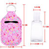 Picture of Duufin 60 Pieces Hand Sanitizer Holders Empty Travel Bottles Set Including 30 Pieces Reusable Clear Bottles and 30 Pieces Hand Sanitizer Keychain Holders for Backpack and Purse (Assorted Patterns)