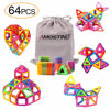 Picture of Tomons Magnetic Blocks for Kids, Magnetic Tiles Building Blocks Set STEM Educational Toys for Boys and Girls with Storage Bag - 64pcs