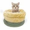 Picture of GOOPAWS 4 in 1 Self Warming Burrow Cat Bed, Pet Hideway Sleeping Cuddle Cave (Sage Green)