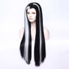 Picture of Morticia Long Straight Black and White Mixed Widow Peak Design Women Costume Wig