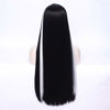 Picture of Morticia Long Straight Black and White Mixed Widow Peak Design Women Costume Wig