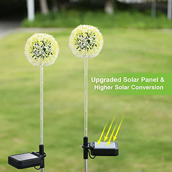 Picture of Solar Lights Outdoor Decorative, BONLION 4 Pack Solar Dandelion Garden Lights with Colorful String Lights, Upgraded Waterproof Solar Decoration for Garden, Patio, Yard, Landscape Decor