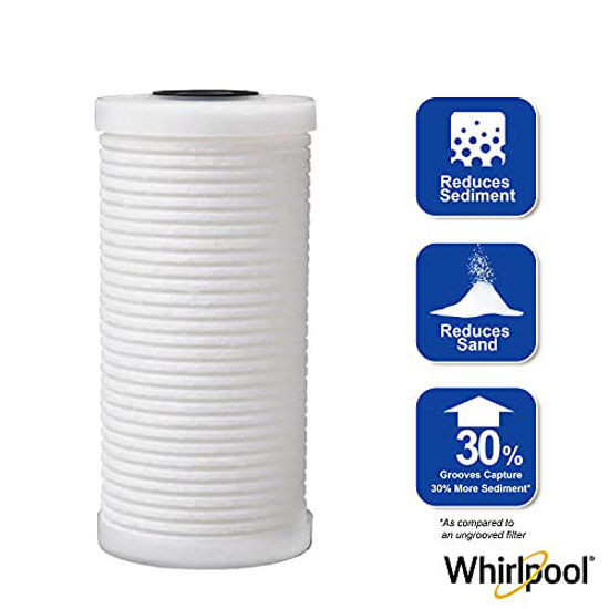 Picture of Whirlpool Whole Home Large Capacity Sediment Filter #WHKF-GD25BB, 25 Micron Filtration, 6-Month Filter Life, Reduces Sediment, Sand Soil, Silt & Rust