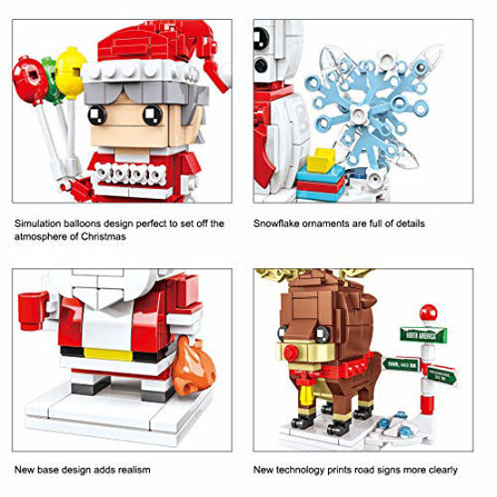 Picture of Christmas Building Sets,799pcs Contain Christmas Snowman/Reindeer/Santa Claus Box Blocks Bricks Set Toys for Kids Ages 6+ Creative Treasure Box Prizes (Christmas Building Sets)