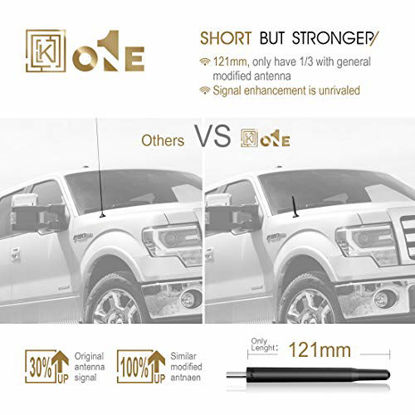 Picture of KEYO1E Stubby Car Antenna Replacement Compatible with F250 Pickup Truck 2009-2022 | 4.8 Inches Replacement Antenna Accessories | Optimized for Radio FM AM Reception