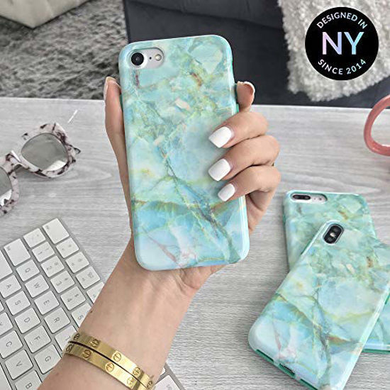 Picture of Velvet Caviar Compatible with iPhone SE 2020 Case, iPhone 8 Case, iPhone 7 Case for Women & Girls - Cute Protective Phone Cover (Green Marble)