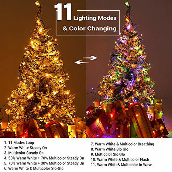 Waterproof Christmas Tree Lights With Remote 197ft Warm White