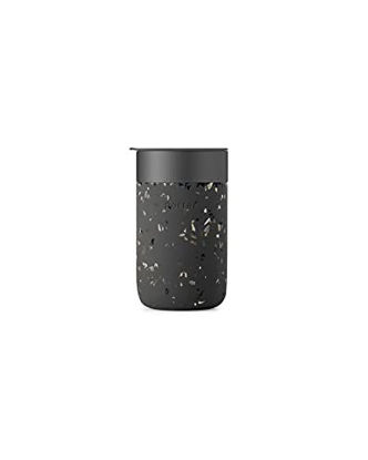 Picture of W&P Porter Ceramic Mug w/ Protective Silicone Sleeve, Terrazzo Charcoal 16 Ounces | On-the-Go | Reusable Cup for Coffee or Tea | Portable | Dishwasher Safe