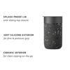 Picture of W&P Porter Ceramic Mug w/ Protective Silicone Sleeve, Terrazzo Charcoal 16 Ounces | On-the-Go | Reusable Cup for Coffee or Tea | Portable | Dishwasher Safe