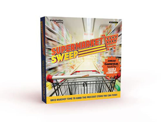 Picture of Supermarket Sweep Game, Race Against Time, Grab The Priciest Products to Win, Question Categories from TV Show, Aisle of Champions, On Your Carts, Get Set, Go, Ages 12+