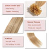 Picture of U Tip Pre Bonded 100% Remy Human Hair Extensions 100 Strands Per Package Nail Tip Italian Keratin Fushion Hairpiece Long Straight Silky For Women #18P613 Ash Blonde&Bleach Blonde 14 inches 50g