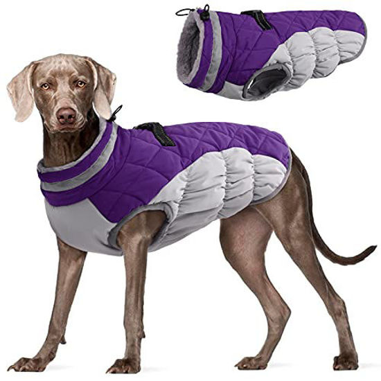 Picture of FUAMEY Padded Vest Dog Jacket - Reflective Dog Winter Coat Windproof Warm Winter Dog Jacket Comfortable Dog Apparel for Cold Weather - Warm Zip Up Dog Snowproof Vest for Small Medium and Large Dogs