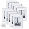 Picture of upsimples 5x7 Picture Frame Set of 10,Display Pictures 4x6 with Mat or 5x7 Without Mat,Multi Photo Frames Collage for Wall or Tabletop Display,White