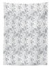 Picture of Ambesonne Grey Tablecloth, Swirling Branch and Leave Patterns in Antique Style and Modern Design Print, Rectangular Table Cover for Dining Room Kitchen Decor, 52" X 70", White Grey