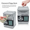 Picture of GuDoQi Piggy Bank, Electronic Real Cash Coin Money Bank with Safe Password Lock, Auto Scroll Paper Money Saving Box Toy, Best Birthday Gifts for 3-10 Years Old Boys Girls Sliver