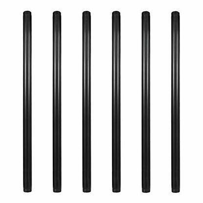 Picture of GeilSpace 6 Pack 3/4" × 24" Pre-Cut Black Metal Pipe, Industrial Steel Fits Standard Three Quarters Inch Black Threaded Pipes and Fittings - Vintage DIY Industrial Shelving (3/4" × 24", Black)