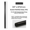 Picture of GeilSpace 6 Pack 3/4" × 24" Pre-Cut Black Metal Pipe, Industrial Steel Fits Standard Three Quarters Inch Black Threaded Pipes and Fittings - Vintage DIY Industrial Shelving (3/4" × 24", Black)