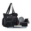 Picture of SoHo Time Square Diaper Bag Tote 9Pc, Black