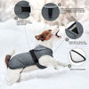 Picture of Kuoser Canvas Cold Weather Dog Coat for Winter, Reflective Dog Warm Fleece Jacket Water Repellent Windproof Dog Vest for Small Medium Large Dogs with Zipper Leash Hole Grey XL