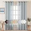 Picture of MIULEE 2 Panels 108 Inch Natural Linen Semi Sheer Window Curtains Elegant Solid Teal Drapes Grommet Top Window Voile Panels Linen Textured Panels for Bedroom Living Room (52" W X 108" L )