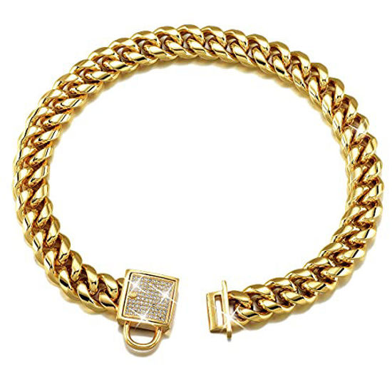 GOLD CUBAN LINK LUXURY DOG CHAIN COLLAR – Swole Dogs