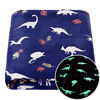 Picture of SOCHOW Glow in The Dark Throw Blanket 50 x 60 Inches, Jurassic Dinosaur Pattern Flannel Fleece Blanket, All Seasons Navy Blue Blanket for Kids