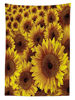 Picture of Ambesonne Sunflower Tablecloth, Vintage Rustic Grunge Sunflowers Field Blooms Botanical Natural Petals, Rectangular Table Cover for Dining Room Kitchen Decor, 52" X 70", Yellow Ginger