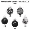 Picture of 60MM/2.36" Clear Christmas Ornaments Set, 30PCS Shatterproof Decorative Hanging Ball Ornament with Stuffed Delicate Decorations, Xmas Tree Balls for Halloween Holiday Party Thankgivings - Black.