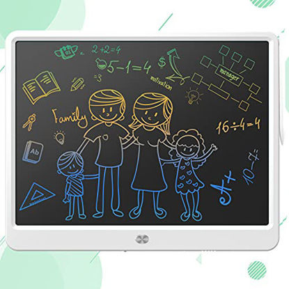 Picture of TEKFUN Gift Ideas Christmas Xmas Gift, 15inch LCD Writing Tablet Drawing Board, Teen Girl Boy Gifts Age 10 and Up, Home and Office Message Board Erasable Writing Tablet for Business Meeting (White)