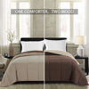 Picture of Homelike Moment Twin Lightweight Comforter Brown - All Season Down Alternative Bed Comforter Summer Duvet Insert Quilted Reversible Comforters Twin Size Chocolate Brown / Beige