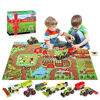 Picture of Oriate Diecast Farm Tractor Vehicle with Farm Animal & Activity Play Mat, 38 Piece Educational Realistic Farm DIY Set for Kids, Including Sprayer, Cropcutter, Cow, Horse