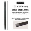 Picture of GeilSpace 6 Pack 1/2" × 24" Heavy Duty Pre-Cut Grey Metal Pipe, Industrial Steel Fits Standard Half Inch Threaded Pipes and Fittings - Vintage DIY Industrial Shelving (1/2" × 24", Grey)