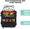 Picture of MIER Dual Compartment Lunch Bag Tote with Shoulder Strap for Men and Women Insulated Leakproof Cooler Bag, Pure Black