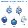 Picture of 60MM/2.36" Clear Christmas Ornaments Set, 30PCS Shatterproof Decorative Hanging Ball Ornament with Stuffed Delicate Decorations, Xmas Tree Balls for Halloween Holiday Party Thankgivings - Blue.