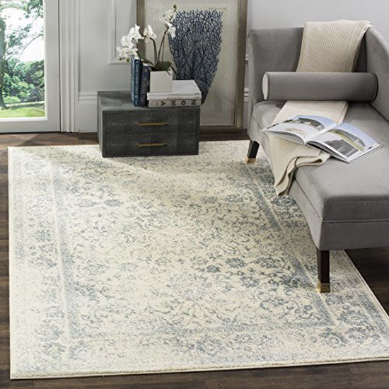 Picture of Safavieh Adirondack Collection ADR109S Oriental Distressed Non-Shedding Stain Resistant Living Room Bedroom Area Rug, 3' x 5', Ivory / Slate