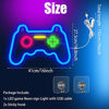 Picture of Game Neon Sign Gamepad Shape LED Neon Lights Signs for Wall Decor Gaming Controller LED Neon Signs for Bedroom Game Room Gaming Wall Party Decoration Light Up Signs Gamer Children Teen Boys Blue