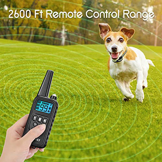 Picture of Dog Training Collar with 2600 Ft Remote, Electronic Dog Collar Shock Collar with Beep, Vibration, Shock, Light and Keypad Lock Mode, Waterproof Electric Dog Collar Set for Small Medium Large Dogs