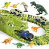 Picture of Dinosaur Toys, 260 Pcs Dinosaur Car Race Track Toy with 3 Cars Playset, Includes 250 Flexible Train Track, 7 Dinosaur and 2 Dinosaur Head Best Gift for Boys Girls Ages 3 4 5 6 7Years Old and Up