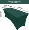 Picture of Utopia Kitchen - 2 Pack, 6 Ft Stretchable Tablecloth - Tight Fit Washable and Wrinkle Resistant Spandex Table Cover for Event & Parties (Hunter Green)