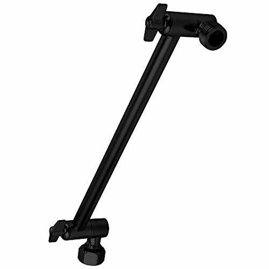 Picture of SparkPod Adjustable Shower Arm Extension Brass with High Polished Black Matte Finish 11+ Inches