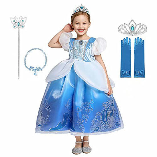 Picture of Kidswant Toddler Baby Girls Luxury Princess Party Halloween Cosplay Costume Dress Up with Accessorries