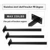 Picture of Luomorgo 4 Pcs 16" Floating Shelf Bracket Stainless Steel Heavy Duty Black Shelf Brackets Blind Shelf Supports Hidden Brackets for Floating Wood Shelves - Screws and Wall Plugs Included