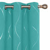 Picture of Deconovo Silver Wave Foil Printed Blackout Curtains, Room Darkening Grommet Curtain, Thermal Insulated Window Drapes for Bedroom (42W x 72L Inch, Set of 2 Panels, Turquoise)